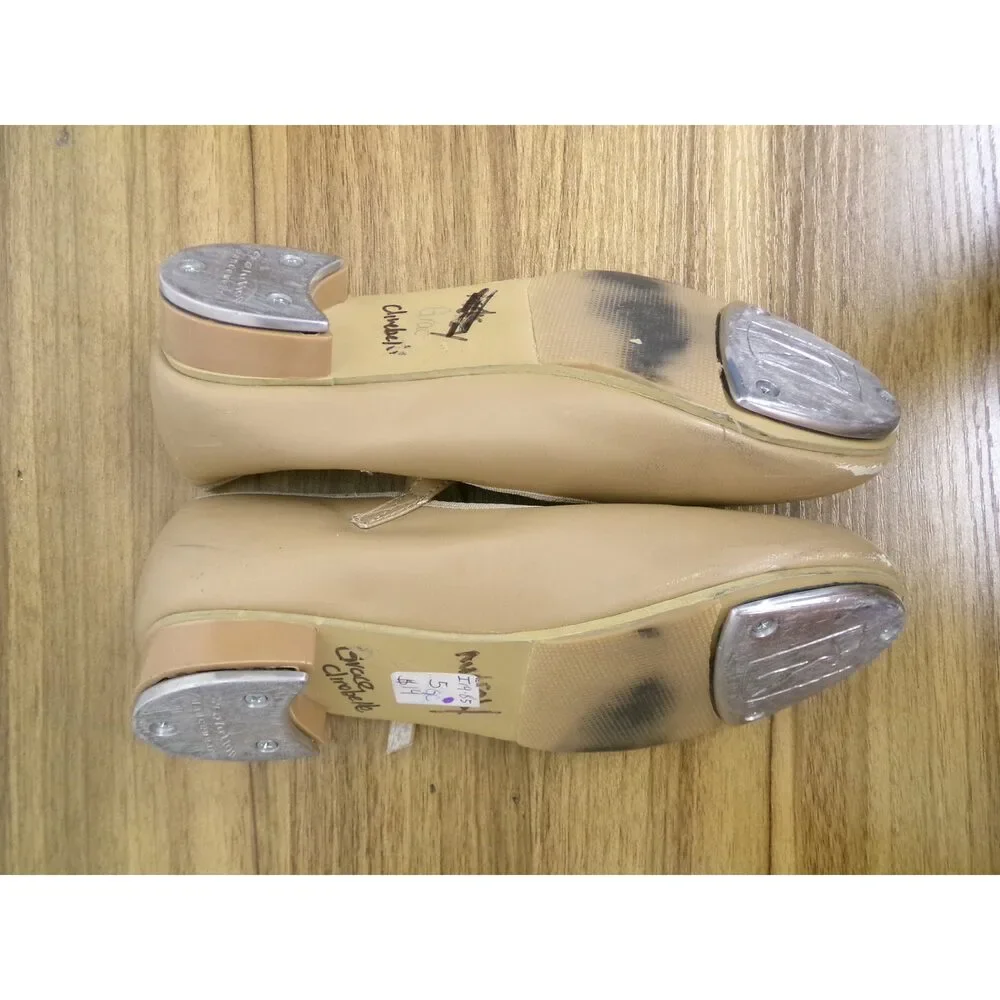 Pre-Owned Dance Tap Shoes Revolution Style 826 3M Child Mary Jane Buckle Tan